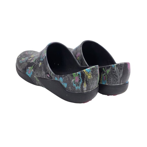 Anywear Women's Size 9 Professional Clogs Black Floral - Picture 4 of 7